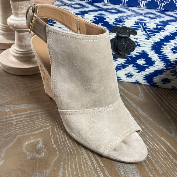 Nine West Paton Leather Peep Toe Ankle Strap Espadrilles Wedge Heel Sandal shoes - Picture 9 of 14